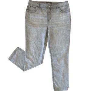 CHICOS LIGHT GREY SO SLIMMING MID RISE JEANS SIZE 1 WOMENS 8